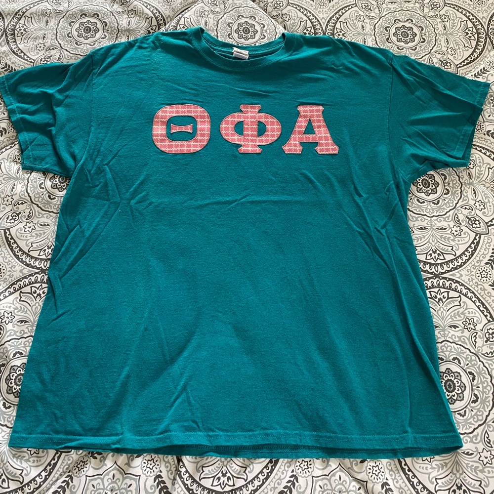 Theta Phi Alpha Letters - Teal & Pink